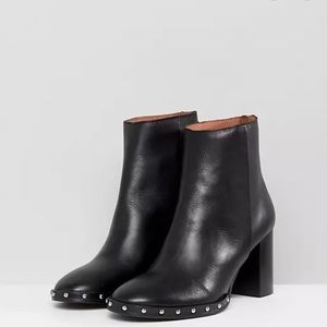 ALL SAINTS STUDDED BLACK ANKLE BOOTIES